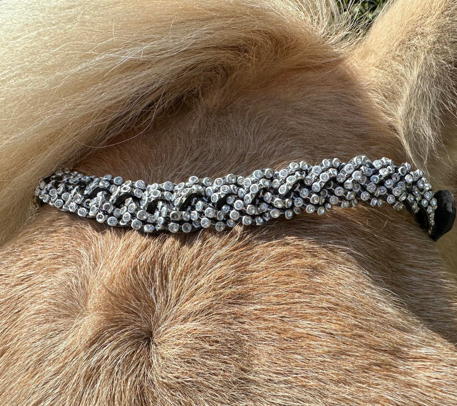 PH deluxe pandebånd diamond braid white - Aríus Icehorse Line
