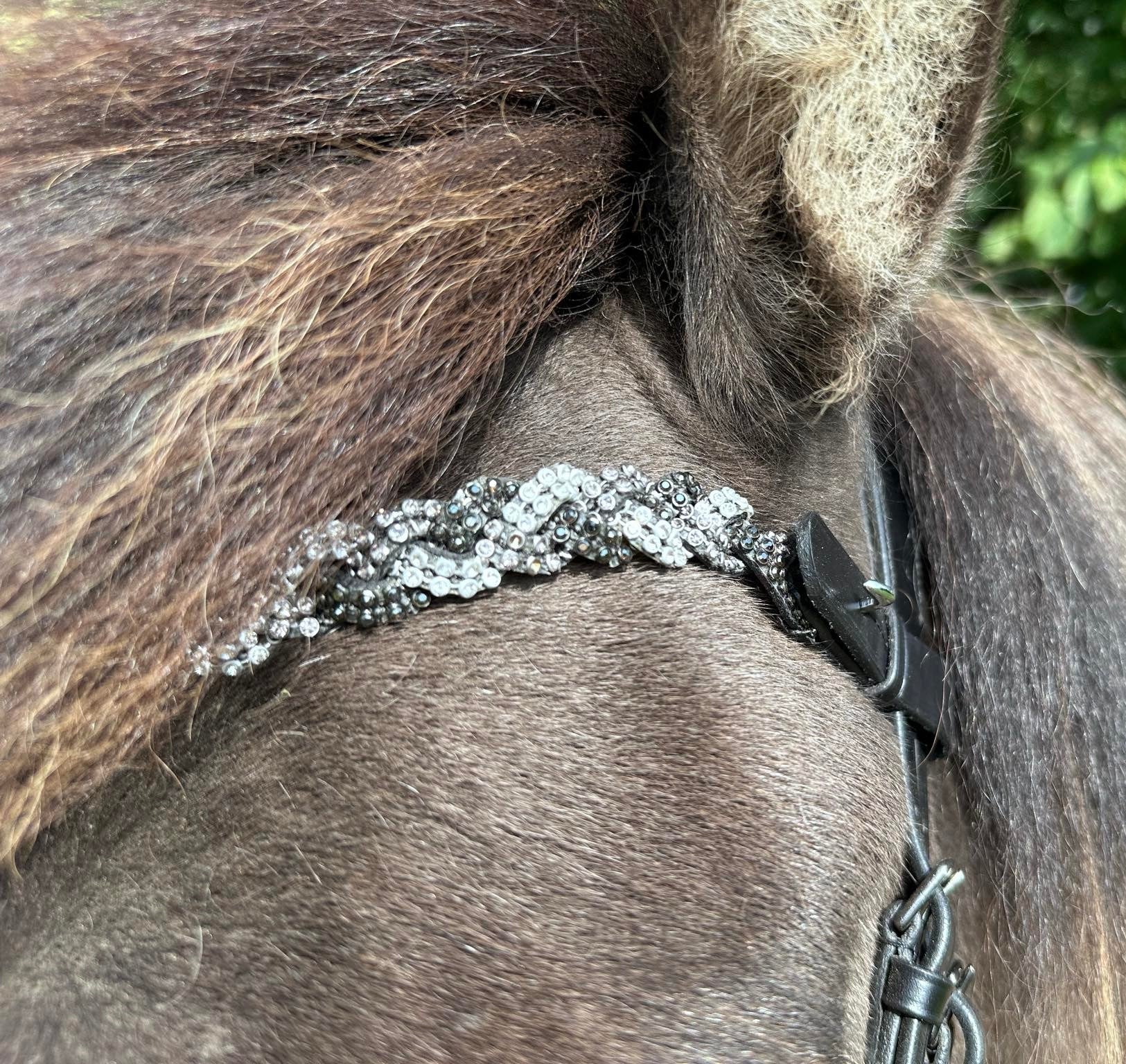 PH deluxe pandebånd diamond braid black/grey/white - Aríus Icehorse Line