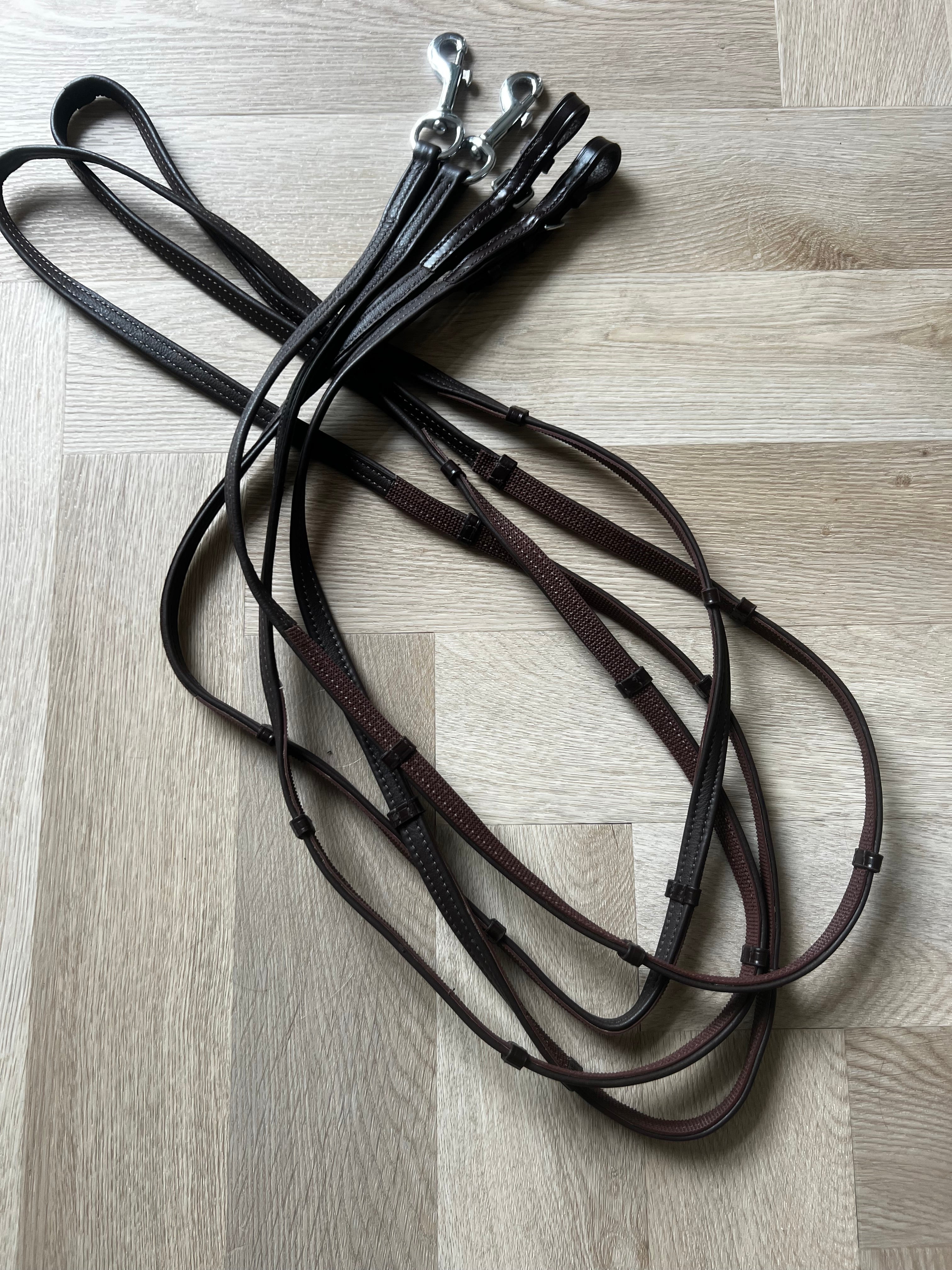 PH xtra soft læder griptøjle med stoppere BROWN sølv - Aríus Icehorse Line