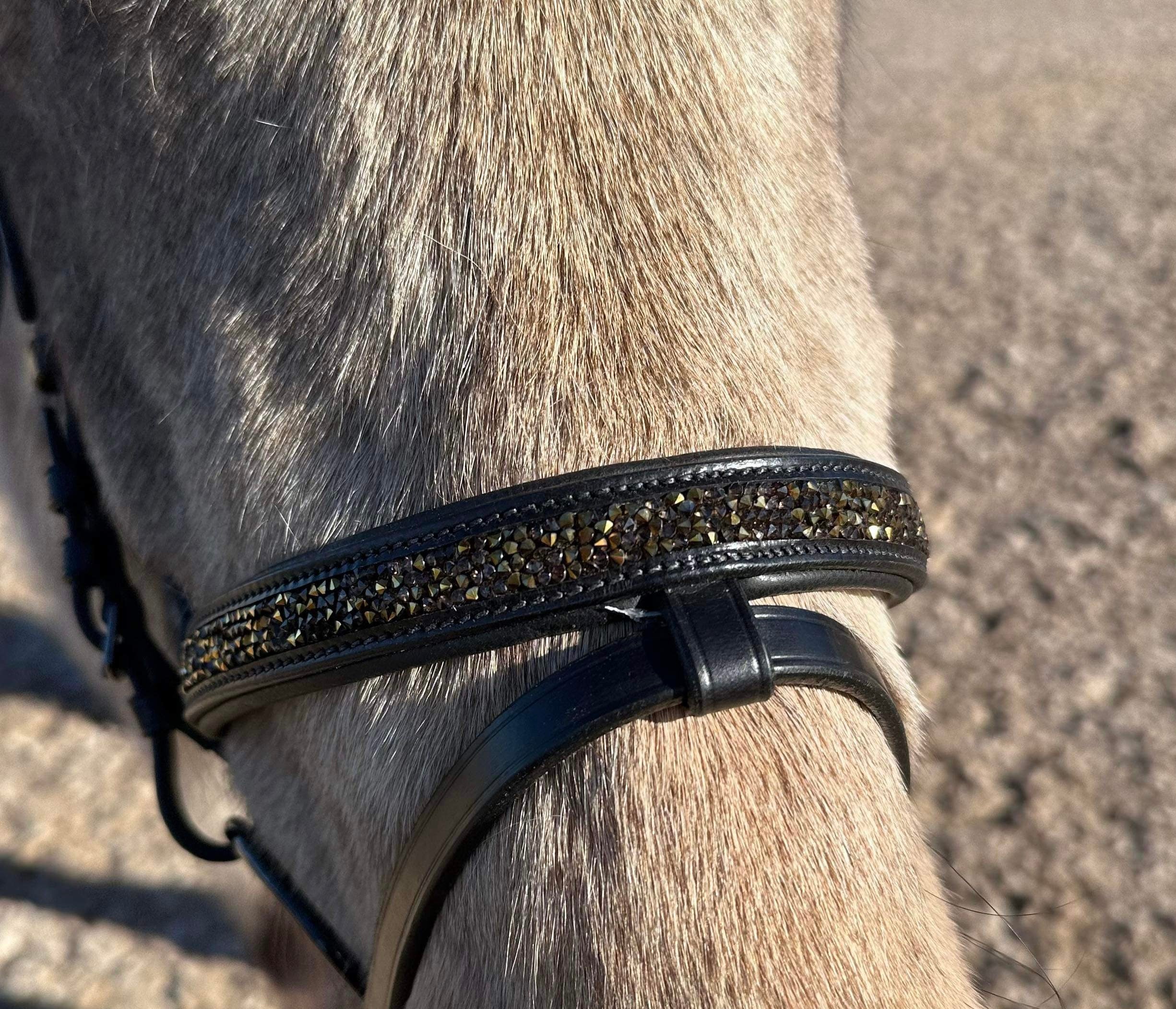 PH deluxe kombineret næserem rockcrystal gold - Aríus Icehorse Line