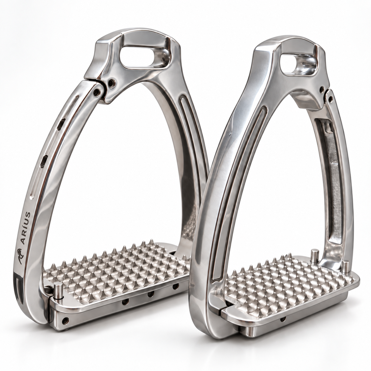Aríus safety stigbøjler, silver
