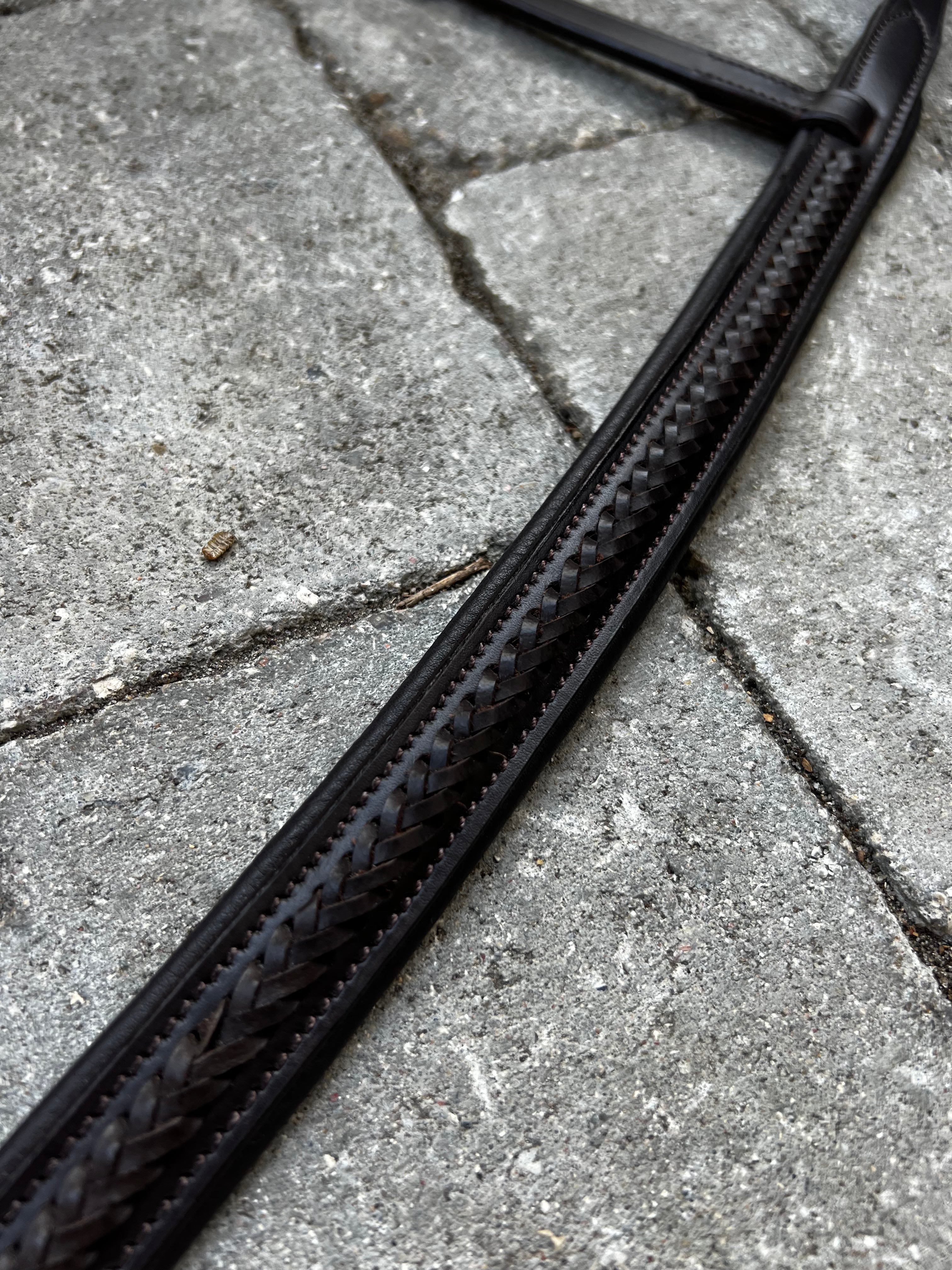 PH deluxe engelsk næserem braid exclusive brown - Aríus Icehorse Line