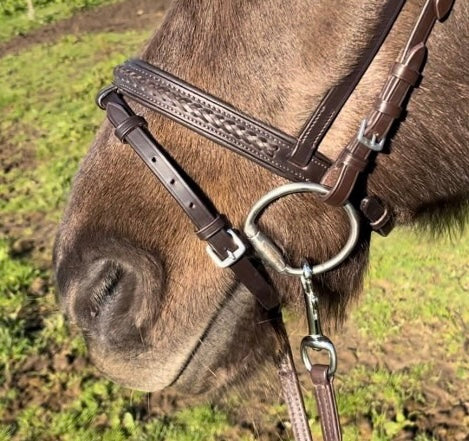 PH deluxe kombineret næserem braid exclusive - brown - Aríus Icehorse Line