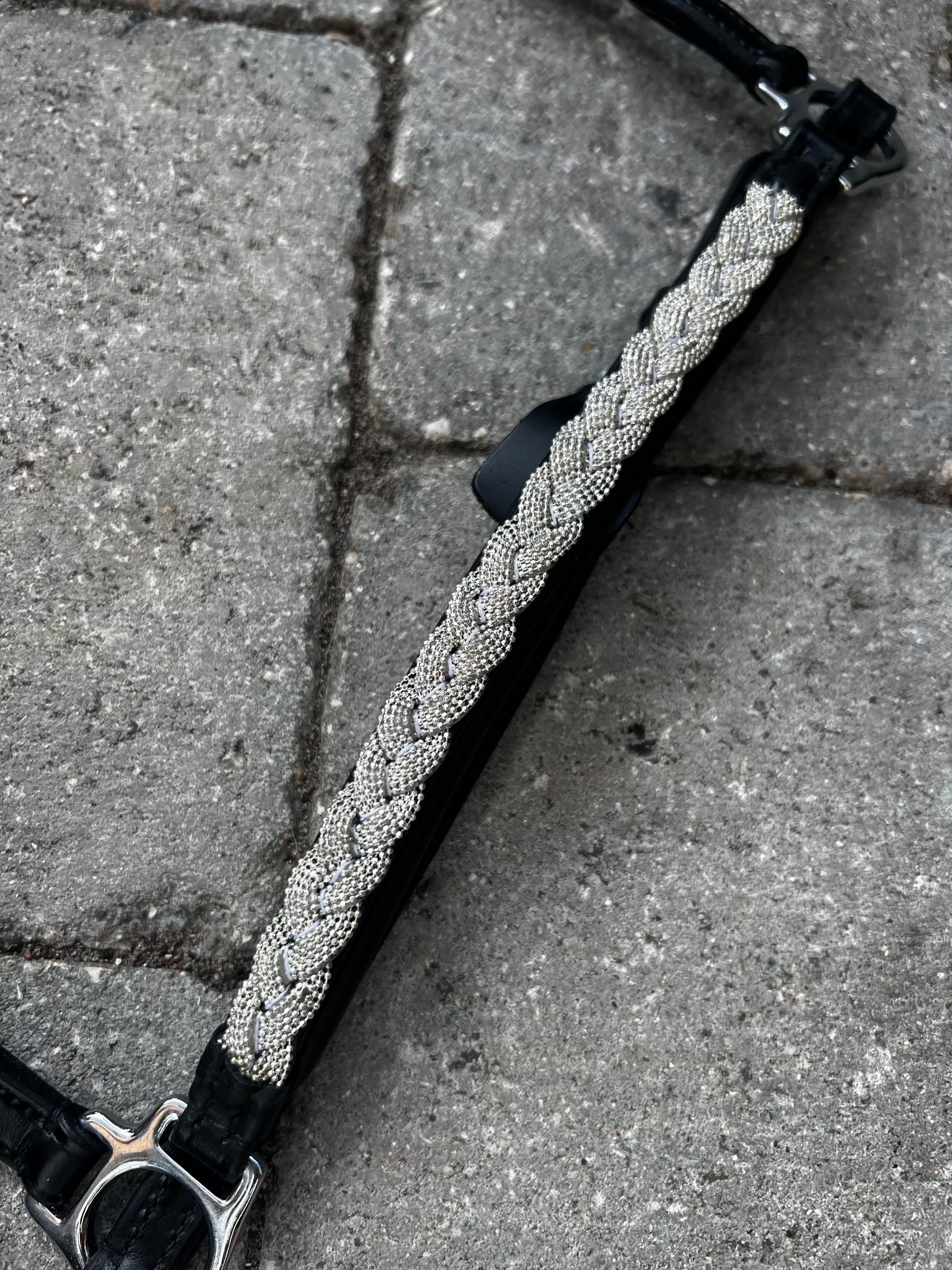 PH deluxe hannoveransk næserem silver braid - Aríus Icehorse Line