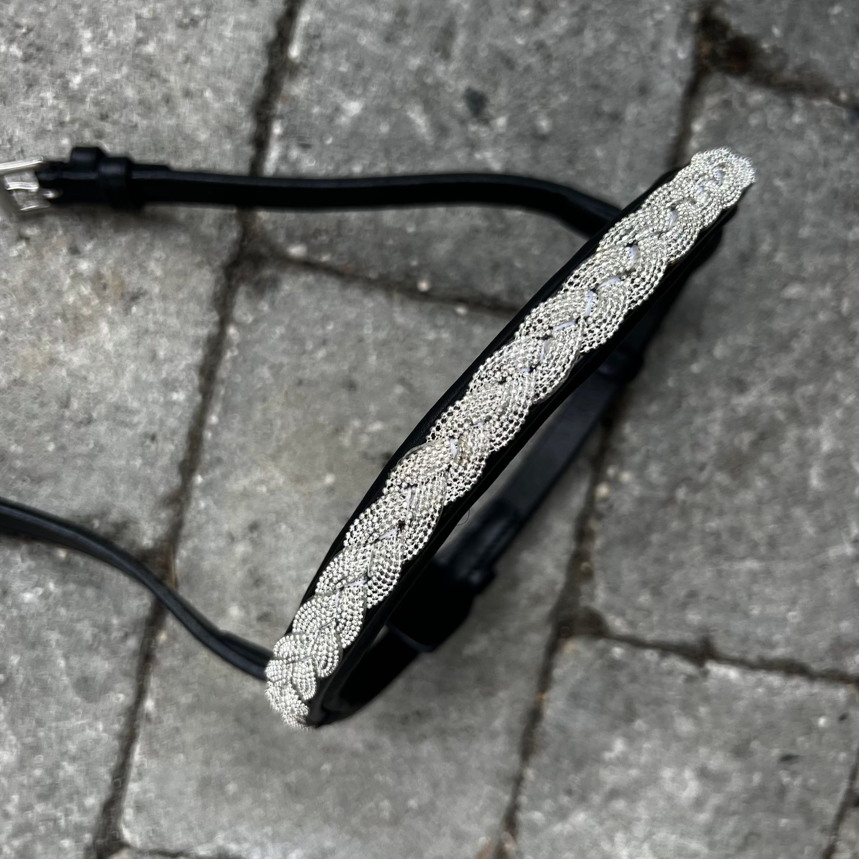 PH deluxe engelsk næserem silver braid - Aríus Icehorse Line
