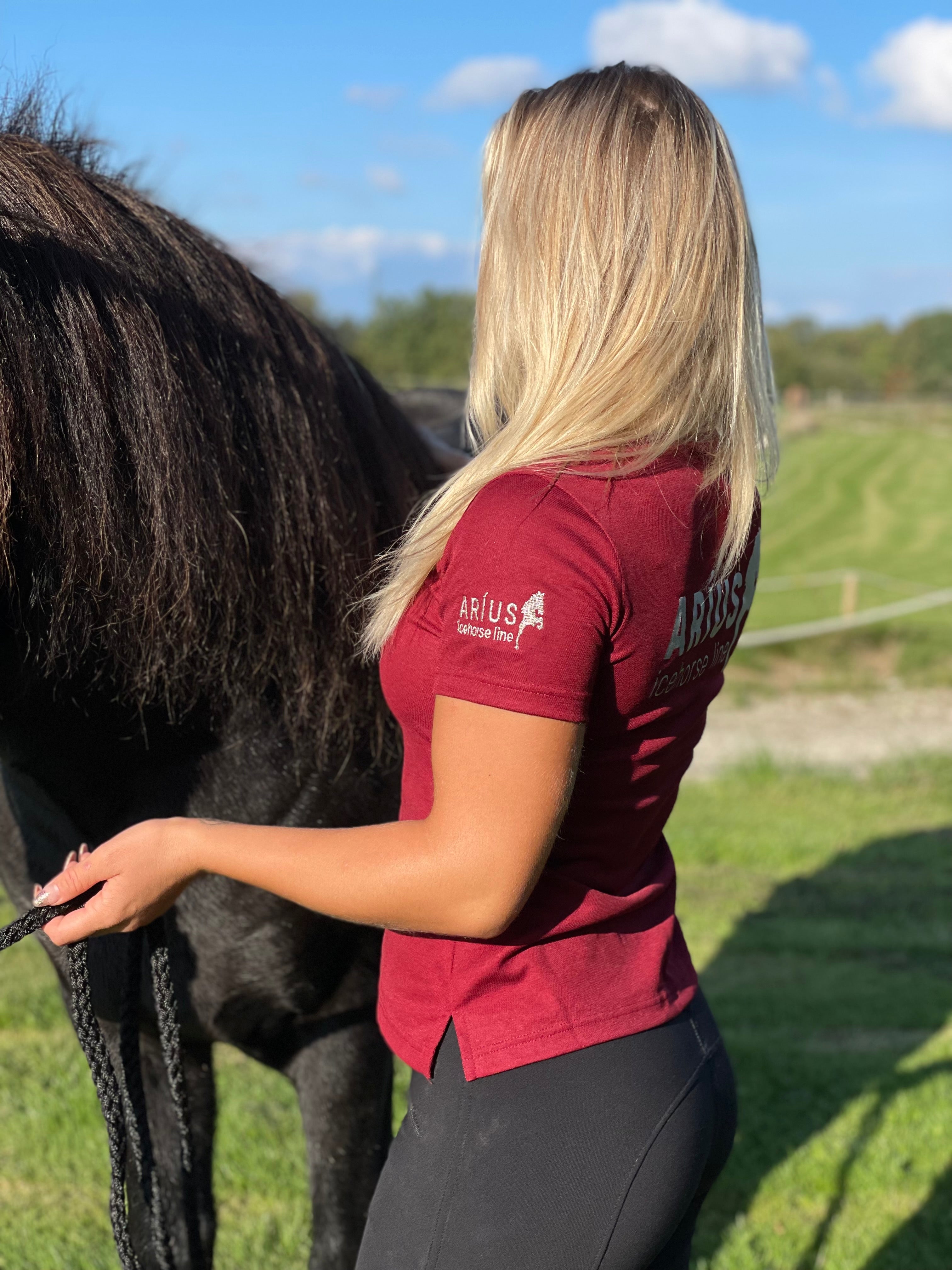 Aríus kortærmet trænings polo bordeaux - Aríus
