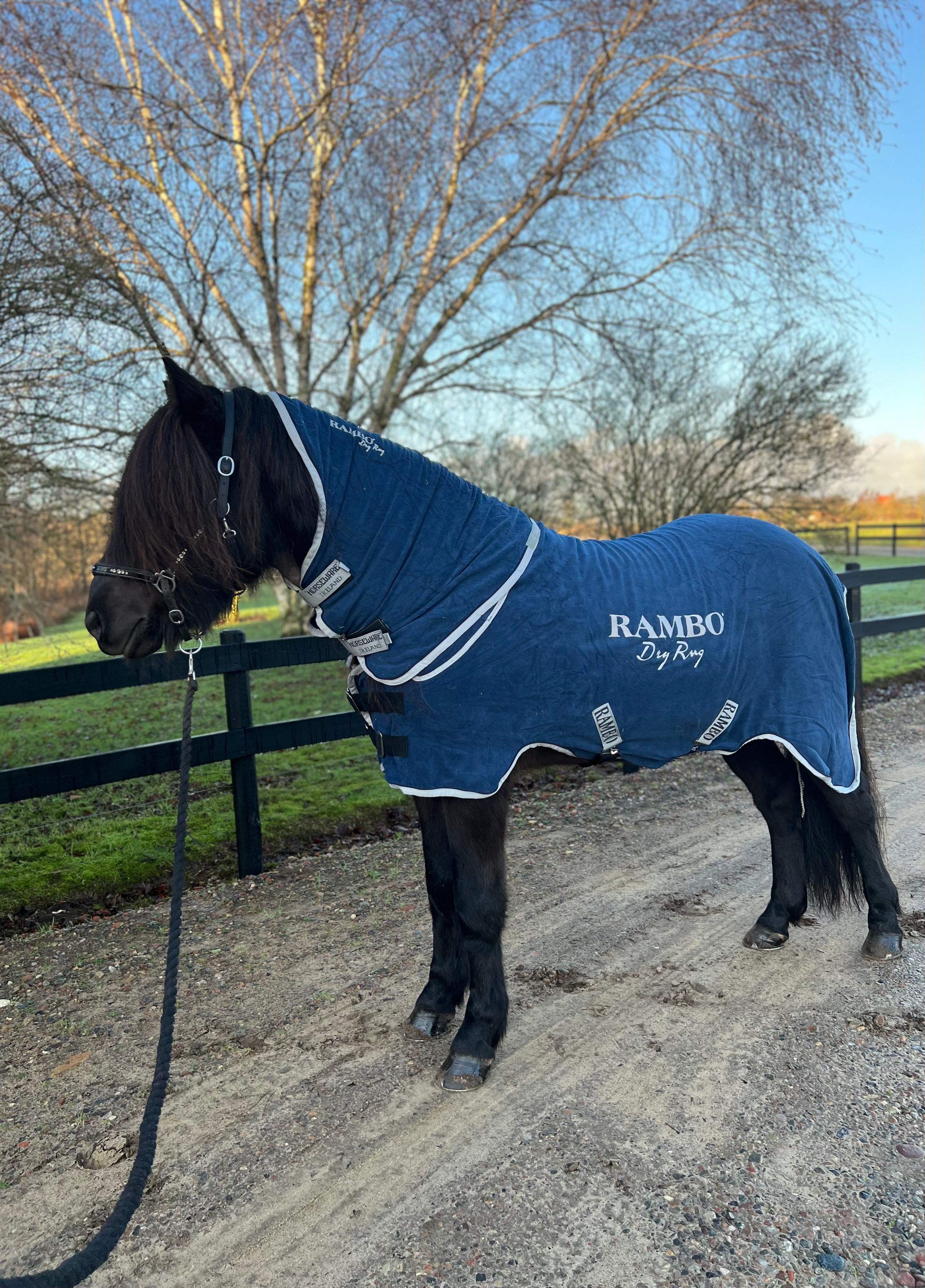 Horseware Rambo Dry Rug microfibre, blå - Aríus Icehorse Line