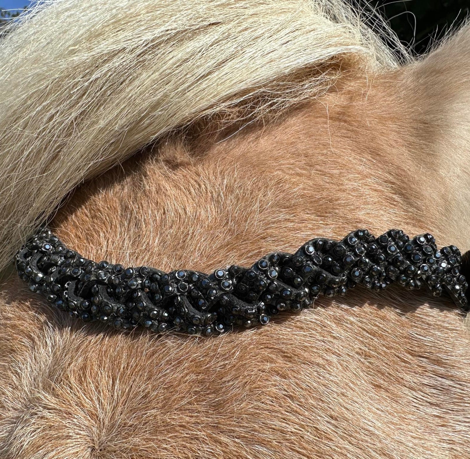 PH deluxe pandebånd diamond braid black - Aríus Icehorse Line