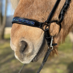 PH deluxe Hannoverian noseband blue magic