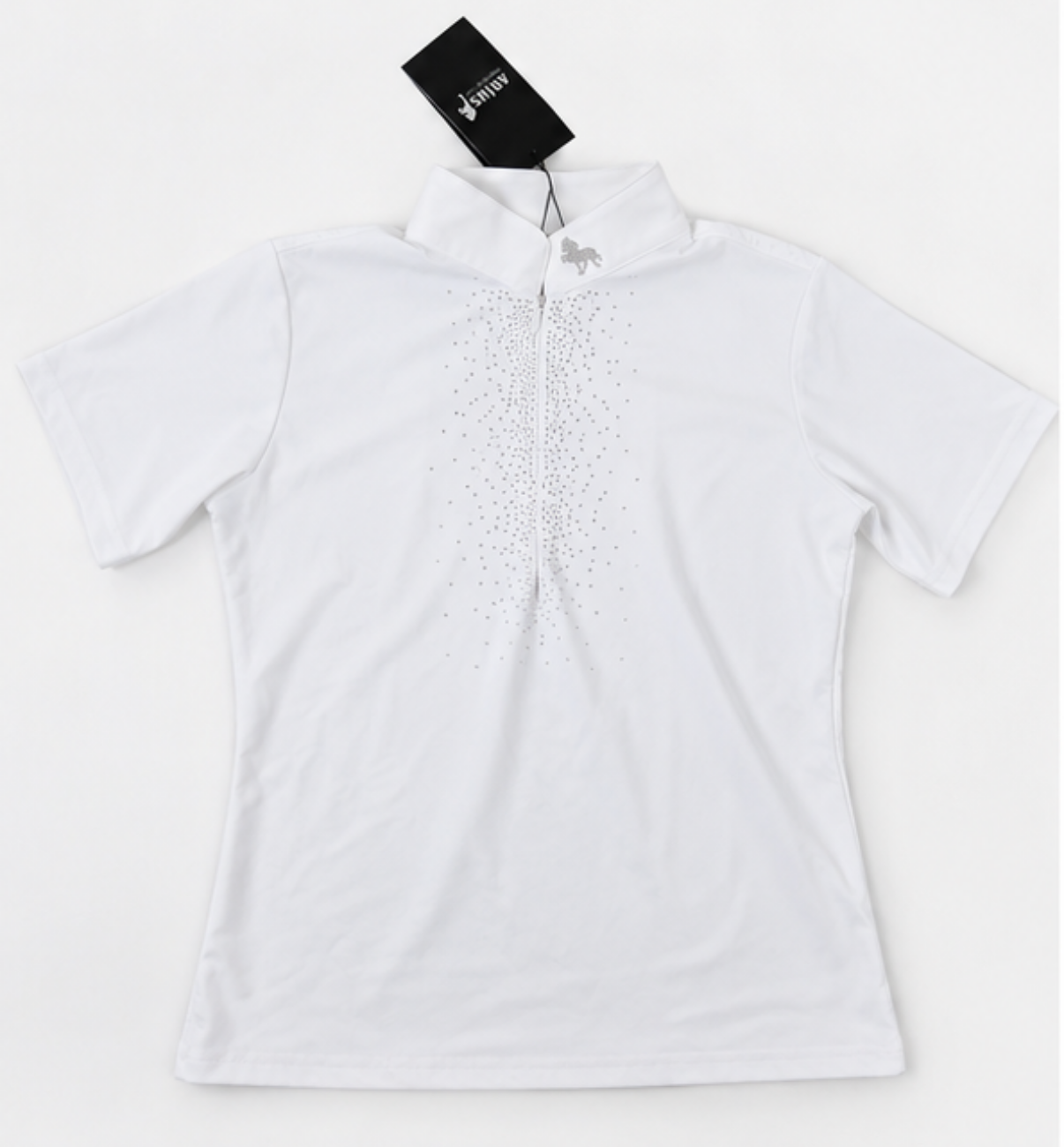 Aríus Swarovski stævnebluse, hvid