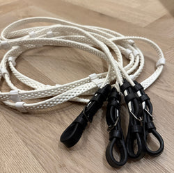 PH LUXURY WHITE biothane reins with stops and buckles