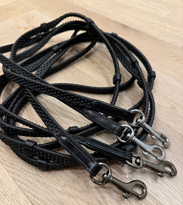 PH LUXURY biothane reins with stops and stoppers, carabiners