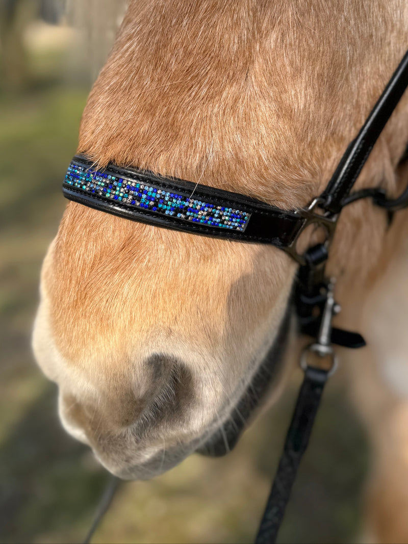 PH deluxe Hannoverian noseband blue magic