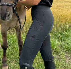 Aríus summer tights riding breeches full grip, black logo