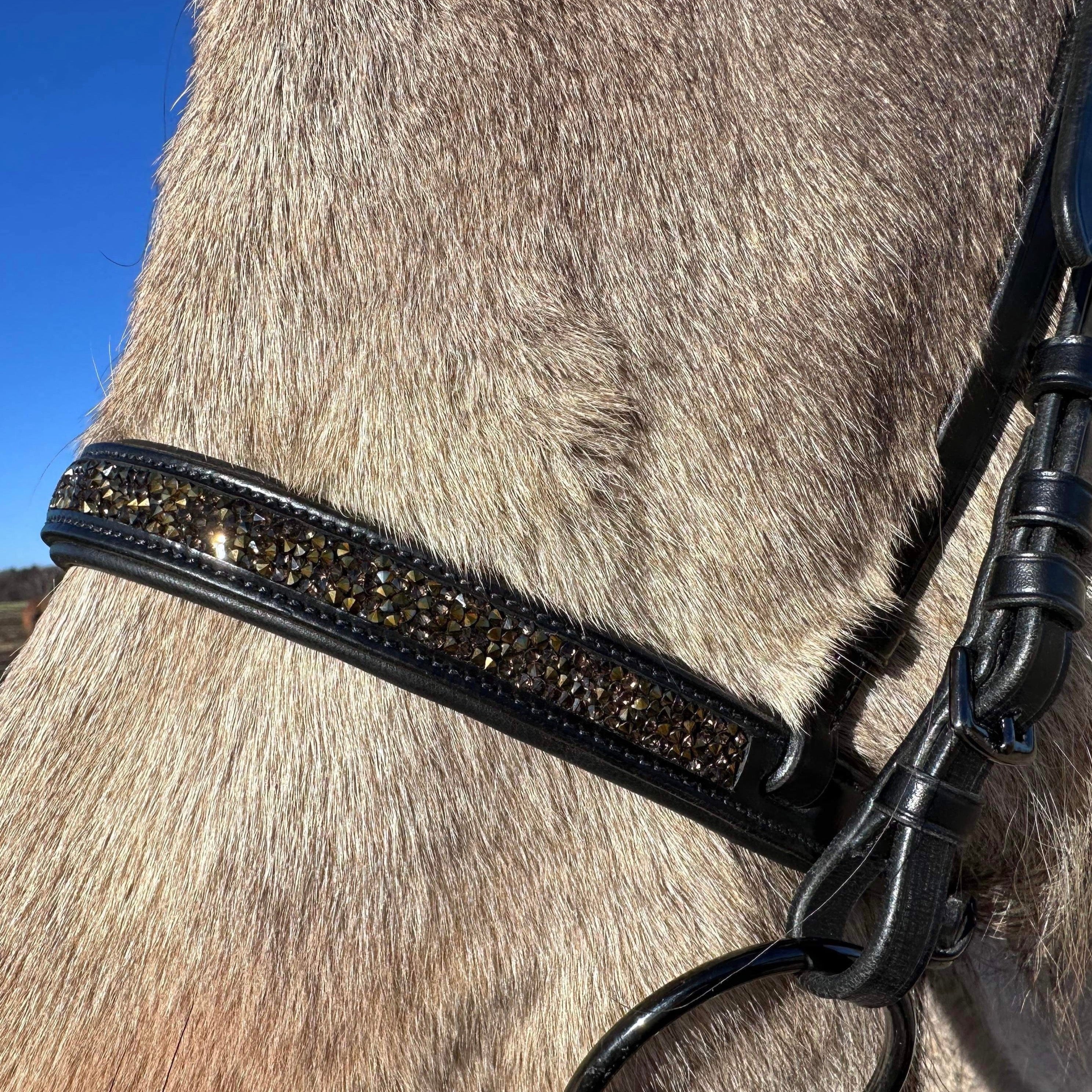 PH deluxe engelsk næserem rockcrystal gold - Aríus Icehorse Line
