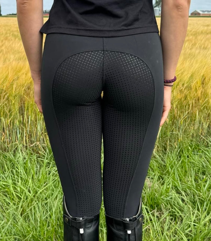 Aríus summertights ridebukser fullgrip, black logo - Aríus Icehorse Line