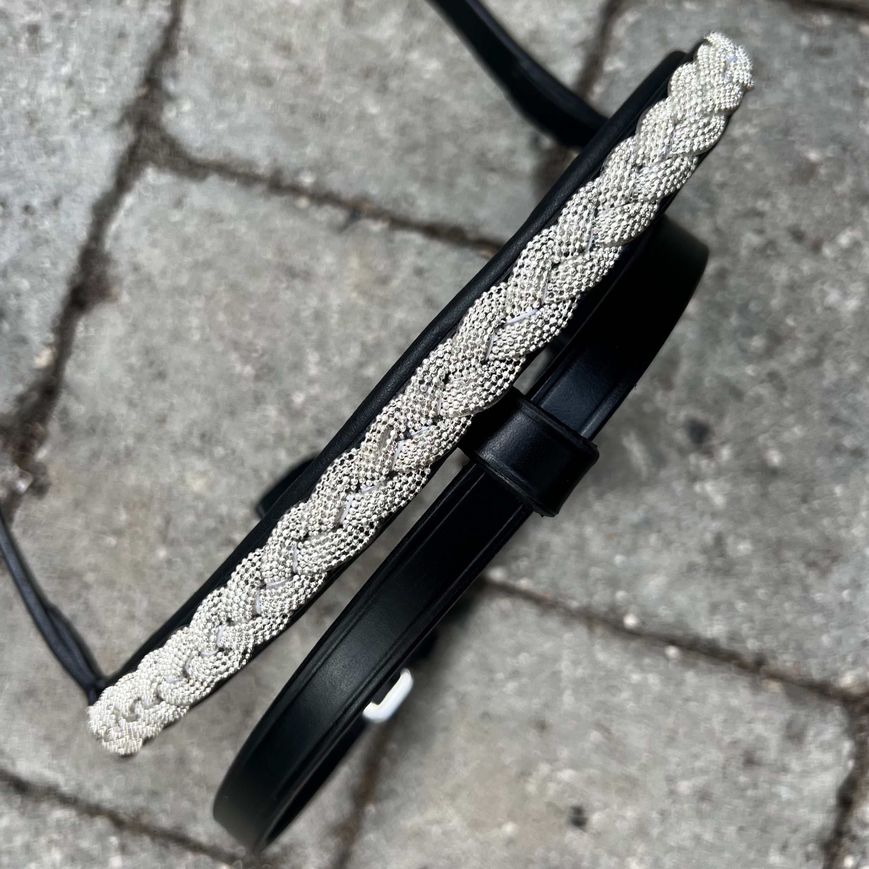 PH deluxe kombineret næserem silver braid - Aríus Icehorse Line
