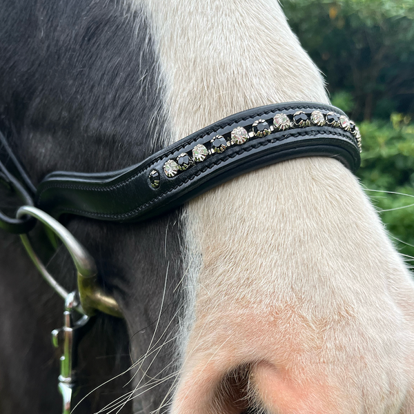 PH deluxe noseband English anatomical "diamond black&white"