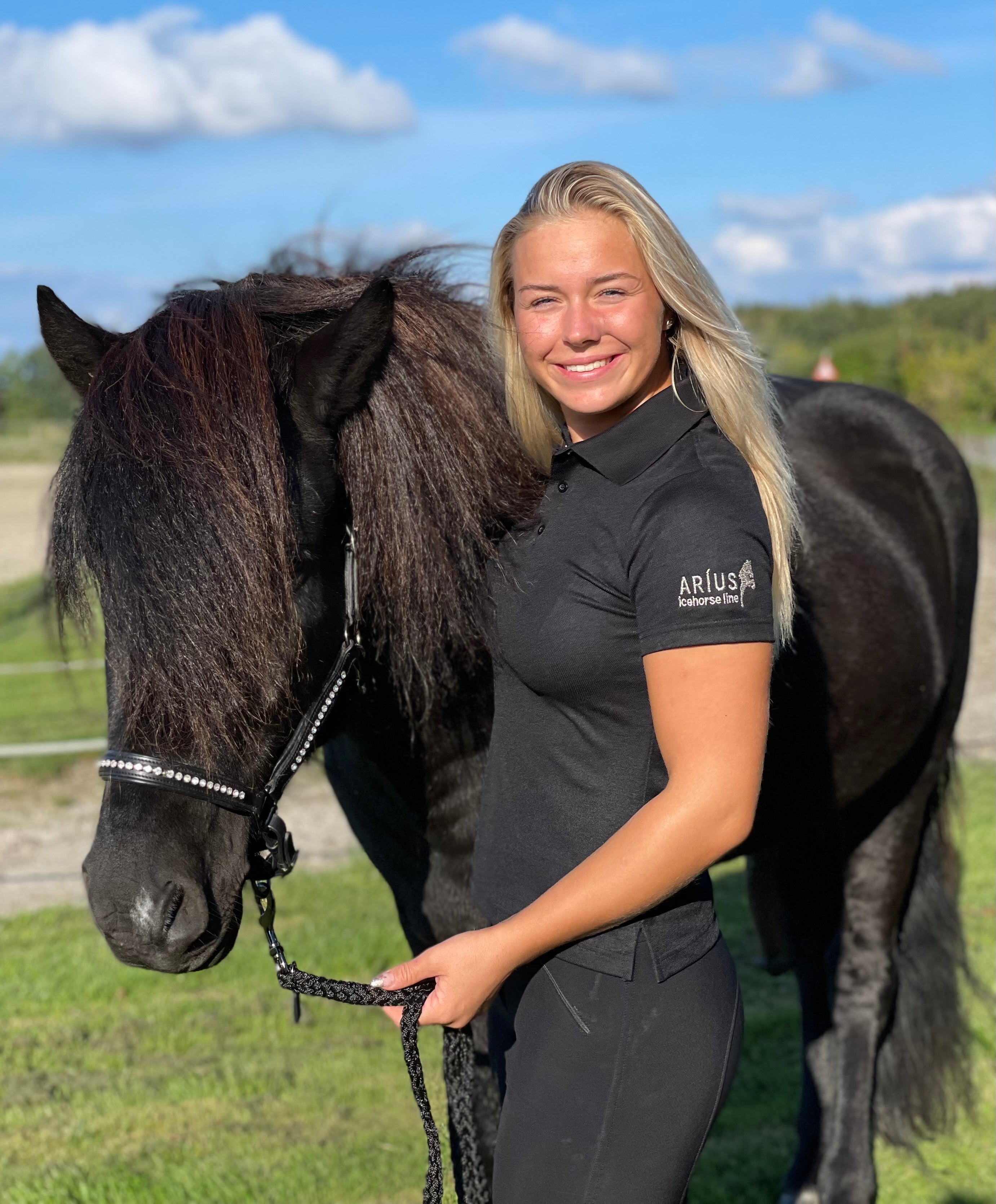 Aríus kortærmet trænings polo sort - Aríus