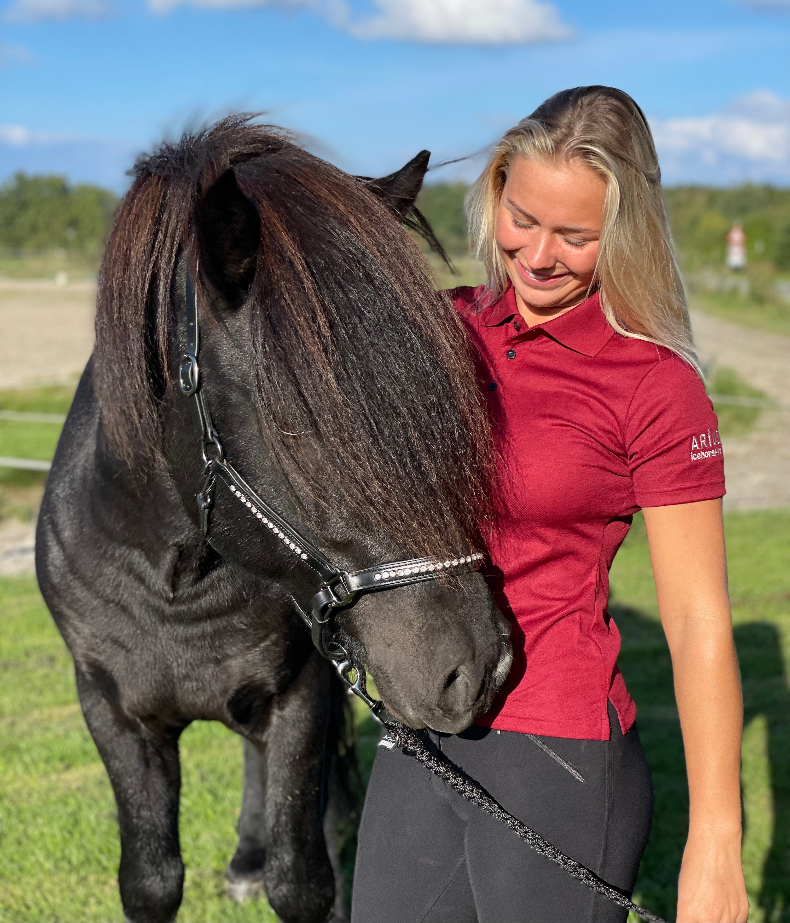 Aríus kortærmet trænings polo bordeaux - Aríus